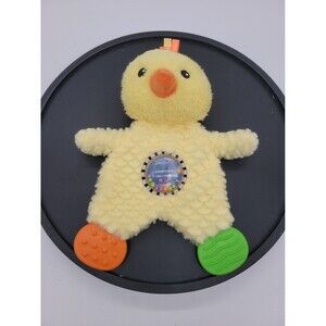 Spark Create Imagine Yellow Duck Plush Lovey Teether Crinkle Rattle Bubble Toy